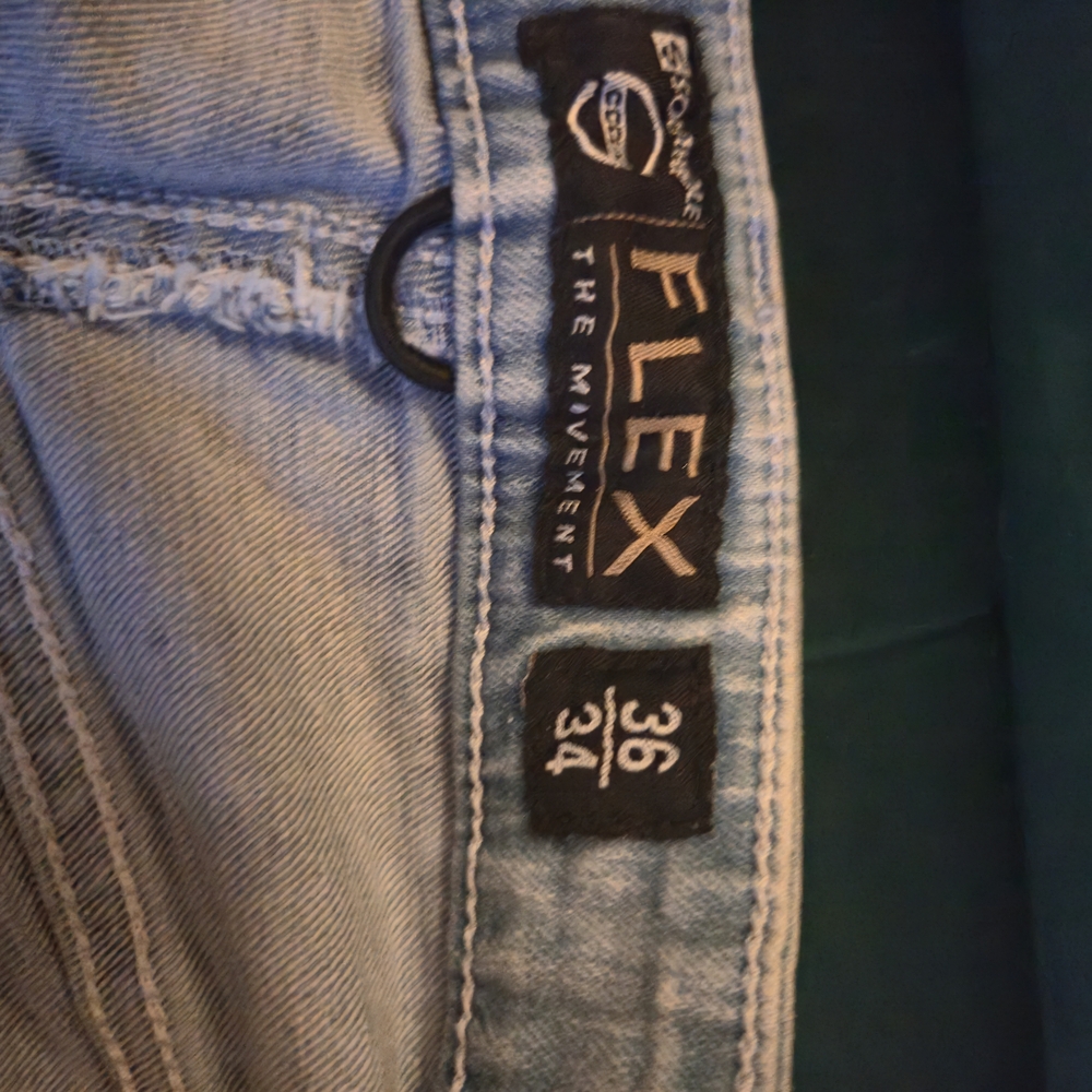 Light Blue With Wht Side Strip Distressed Stretch Jeans - Picture 4 of 4